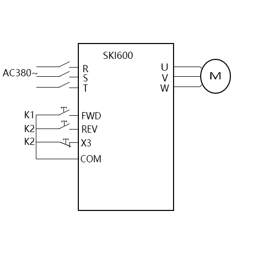 SK600三科變頻器三線模式一啟停視頻指導(dǎo)